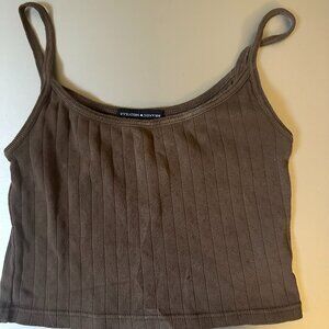 brandy melville brown cropped tank top